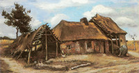 Cottage with Decrepit Barn and Stooping Woman, Nuenen