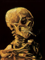 Skull of a Skeleton with Burning Cigarette, Antwerp