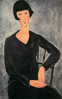 Seated Woman in Blue Dress