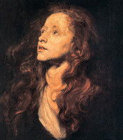 Étude de femme regardant vers le haut