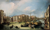 Le Grand Canal, vers le nord-est, du palais Corner-Spinelli jusqu’au pont du Rialto