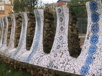 Park Güell, Detail eines Mosaiks
