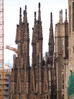 Tempel der Sagrada Familia, Detailansicht der Türme