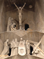 Tempel der Sagrada Familia, Skulpturen der Fassade des Leidensweges von J. M. Subirachs