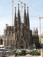 Tempel der Sagrada Familia, Sicht auf die alte Fassade