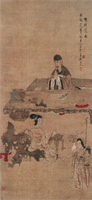 Chanting Plum Blossoms (hanging scroll)