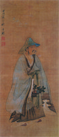 Old Man Carrying Basket (hanging scroll)