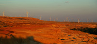 Aerogenerators around the Colorful Beach