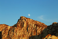 The Moon Hangs on the Colorful Beach