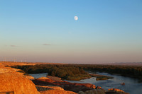 The Moon and the Colorful Beach