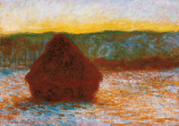 Heuschober (Tauwetter, Sonnenuntergang)