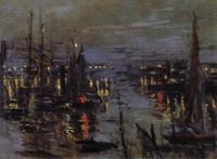 El puerto de Le Havre, de noche