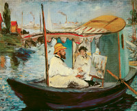 Claude Monet and his Wife on his Studio Boat
