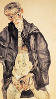 Self-Portrait with Black Cloak Masturbating