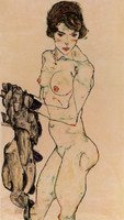 Standing Nude with Blue Cloth