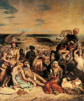 Das Massaker von Scio; Griechische, Familien erwartet der Tod oder die, Sklaverei