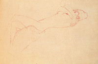 Female Nude Lying Down (in an Embracing Gesture)