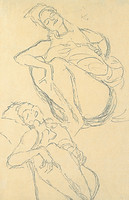 Two Female Nudes Lying Down