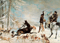 L’Hallali du cerf ou Épisode de chasse à courre sur un terrain de neige