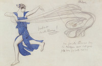 Kostümentwurf für Tamara Karsavina als Chloe im Ballett Daphnis und Chloe