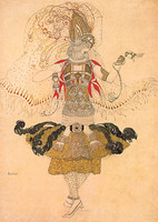 Kostümentwurf für Tamara Karsawina in der Hauptrolle des Balletts Der Feuervogel