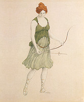 Costume d’une nymphe chasseresse pour le ballet Sylvia