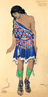 Costume des jeunes gens conduisant Orphée au temple pour l’acte I du ballet Orphée