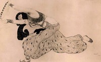 Dessin de costume d'Almée dans Shéhérazade