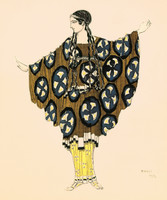 Dessin du costume d'une jeune fille, Daphnis et Chloé