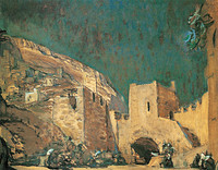 Valentin Serov, Die Belagerung von Bethulia, Bühnenbildentwurf für die A.Serov opera, Judith