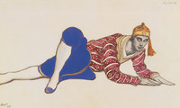 Variationen der Kostümentwürfe für Vaclav Nijinsky im Ballett Les Orientales