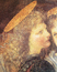 Leonardo da Vinci y Andrea del Verrocchio, El Bautismo de Cristo (detalle)