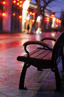 An Empty Chair on a Chinese Street at night
