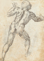 Standing Man Seen from the Back, Holding a Stick (detail)