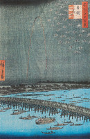 Feu d’artifice près du pont Ryogokubashi, Ryogoku hanabi