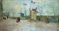 Straßenszene in Montmartre: Le Moulin à Poivre, Paris