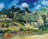 Casas con tejado de paja en Cordeville, Auvers-sur-Oise